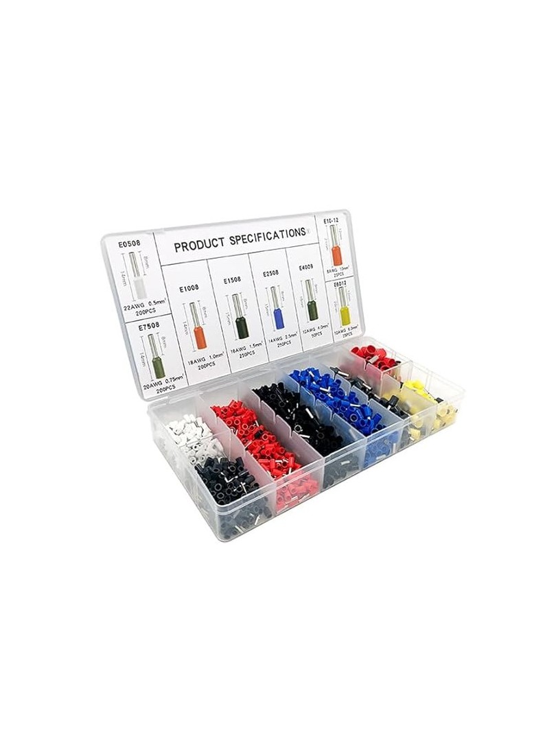 ProRock Crimping Terminal Assortment 1200pcs E0508-E10-12