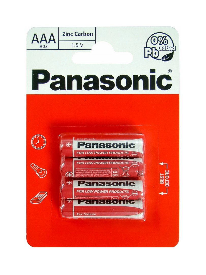 Panasonic Baterie cynkowo-węglowe R3 AAA Blister 4 szt