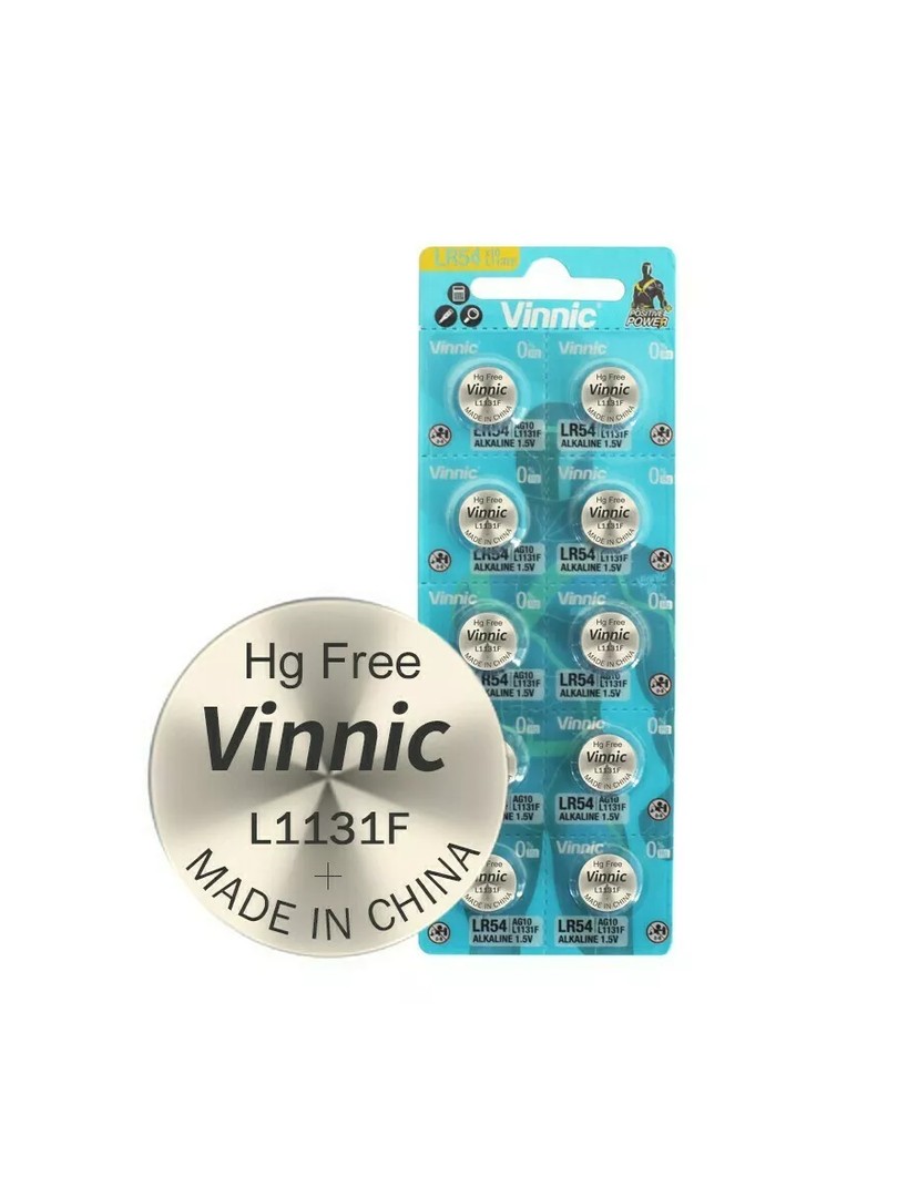 Vinnic Baterie alkaliczne guzikowe G10 /L1131/ Alkaline Blister 10 szt