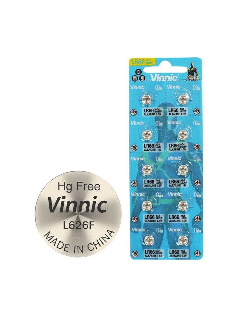 Vinnic Baterie alkaliczne guzikowe G4 /L626/ Alkaline Blister 10 szt