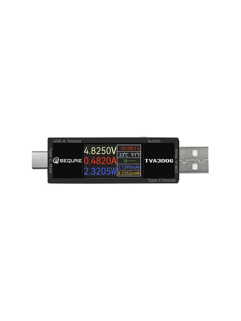 SEQURE TVA3006 Precyzyjny woltomierz miernik mocy Type-C