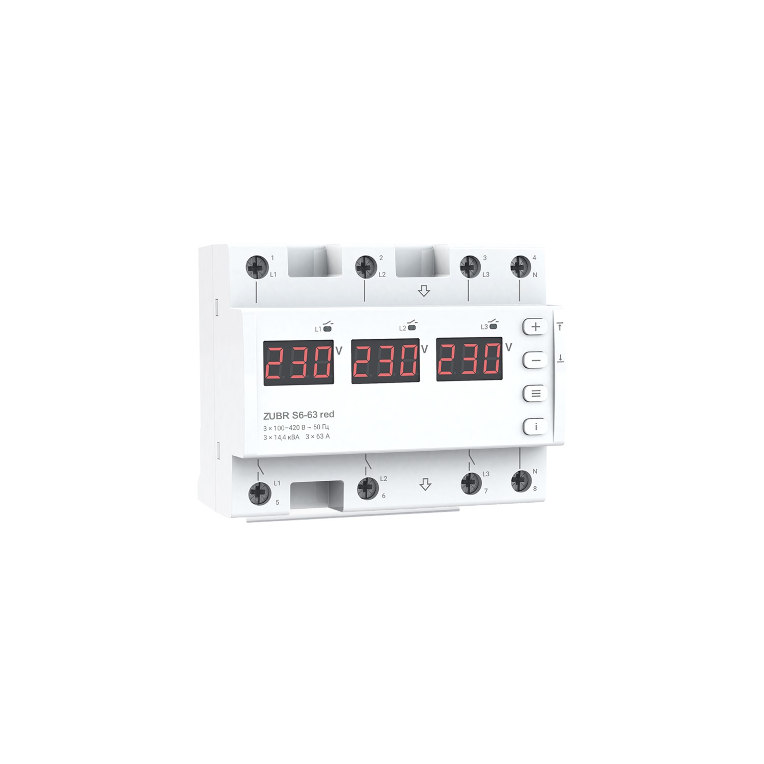 ZUBR S6-63 przełącznik wyboru fazy czerwony LED