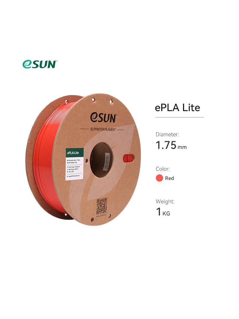eSUN PLA Lite Filament czerwony 1.75mm 1000g