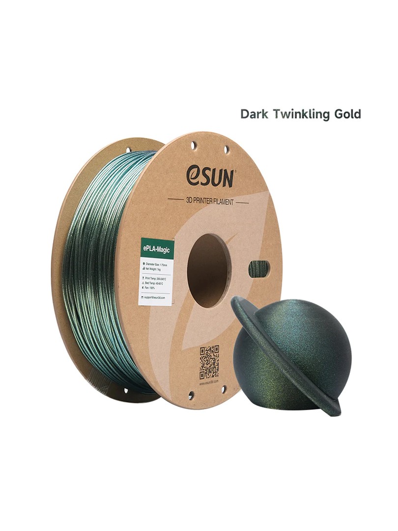 eSUN PLA-Silk Magic Twinkling ciemnozłoty 1.75mm 1000g papierowa szpula