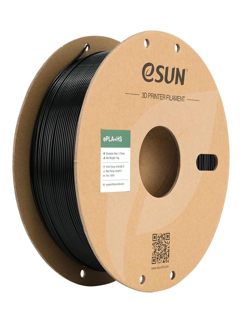 eSUN PLA+HS Filament czarny 1.75mm 1000g papierowa szpula