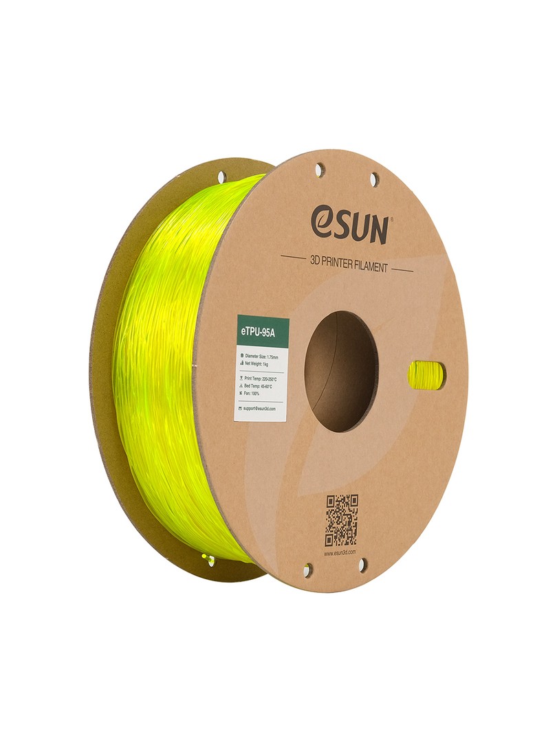 eSUN TPU-95A Filament transparentny żółty 1.75mm 1000g papierowa szpula