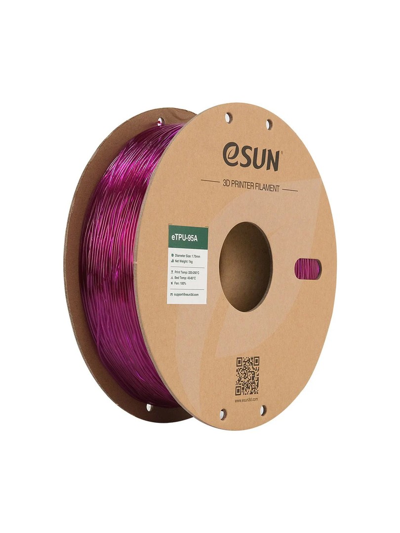 eSUN TPU-95A Filament transparentny purpurowy 1.75mm 1000g papierowa szpula