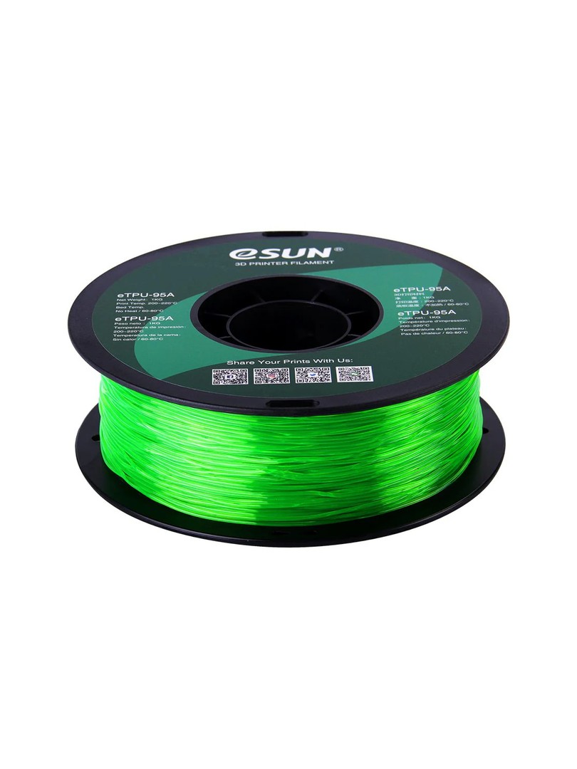 eSUN TPU-95A Filament 1,75mm 1000g przezroczysty zielony