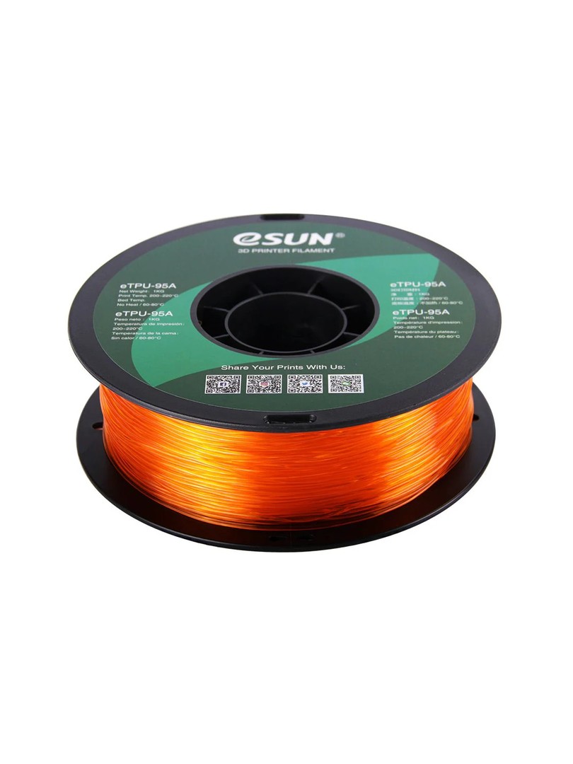 eSUN TPU-95A Filament 1,75mm 1000g przezroczysty pomarańczowy