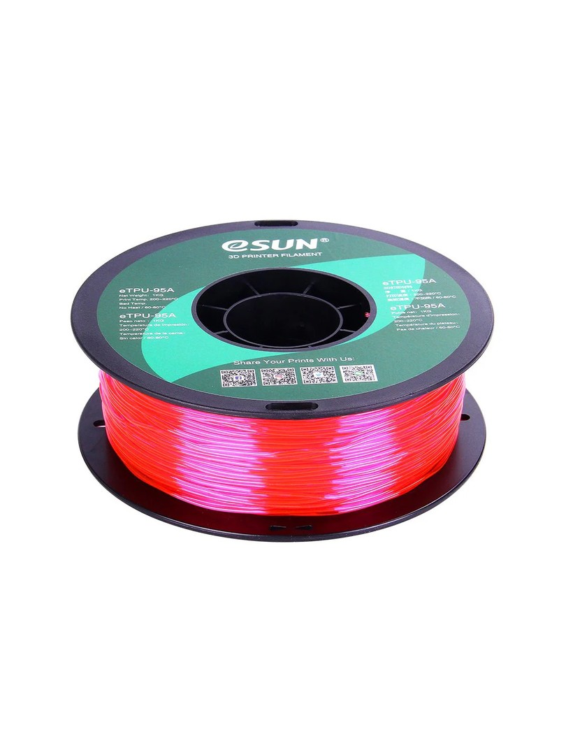 eSUN TPU-95A Filament 1,75mm 1000g przezroczysty różowy