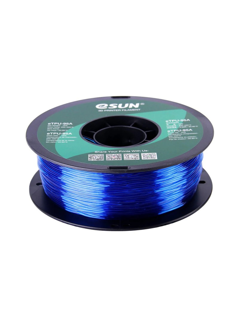 eSUN TPU-95A Filament 1,75mm 1000g przezroczysty niebieski