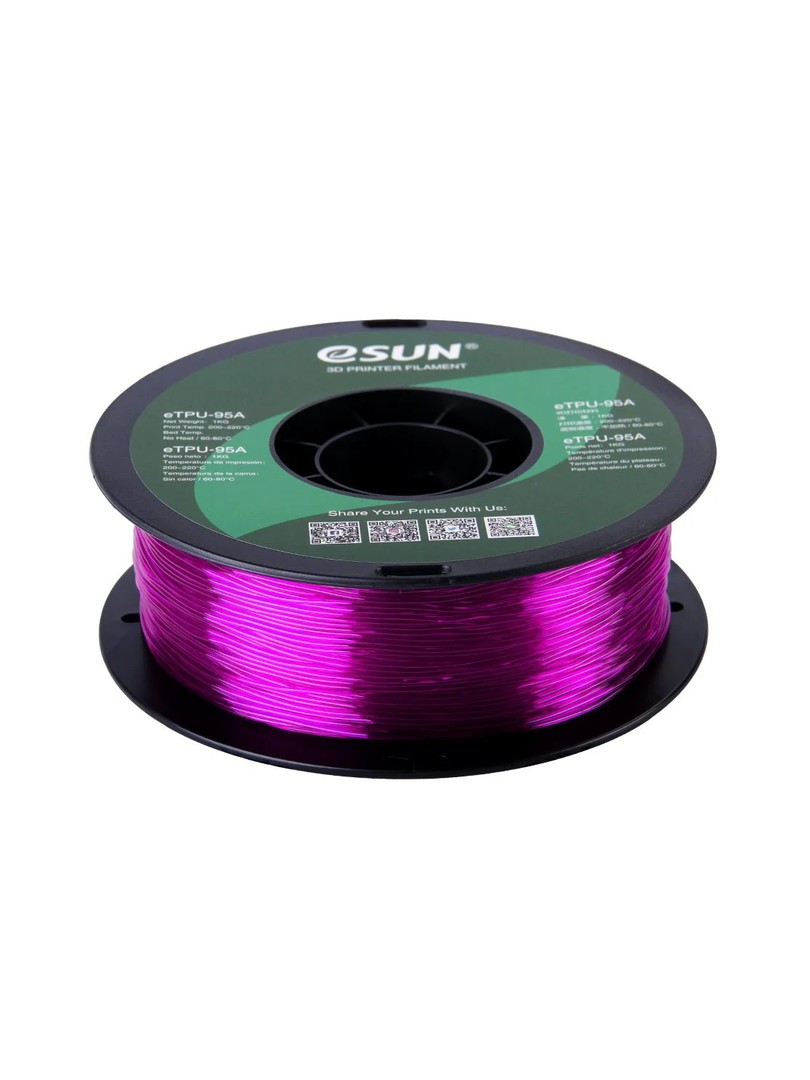 eSUN TPU-95A Filament 1,75mm 1000g przezroczysty fioletowy