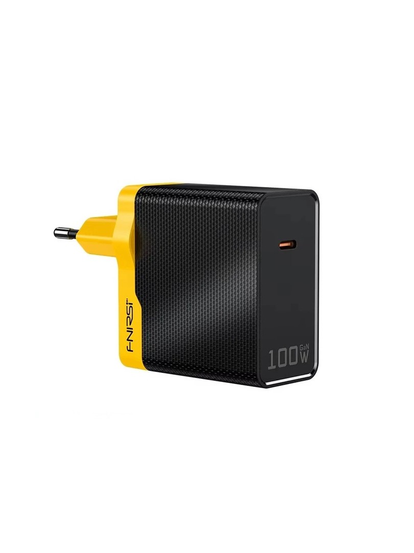 FNIRSI ładowarka 100W PD GaN Szybkie ładowanie Fast Charger Wtyczka EU żółta