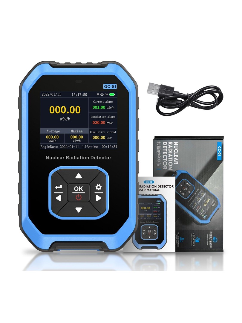 FNIRSI GC-01 licznik Geigera detektor promieniowania niebieski