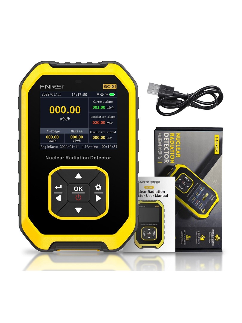 FNIRSI GC-01 licznik Geigera detektor promieniowania zółty