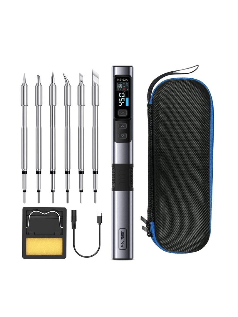 FNIRSI HS-02A Zestaw lutownicy 6 grotów