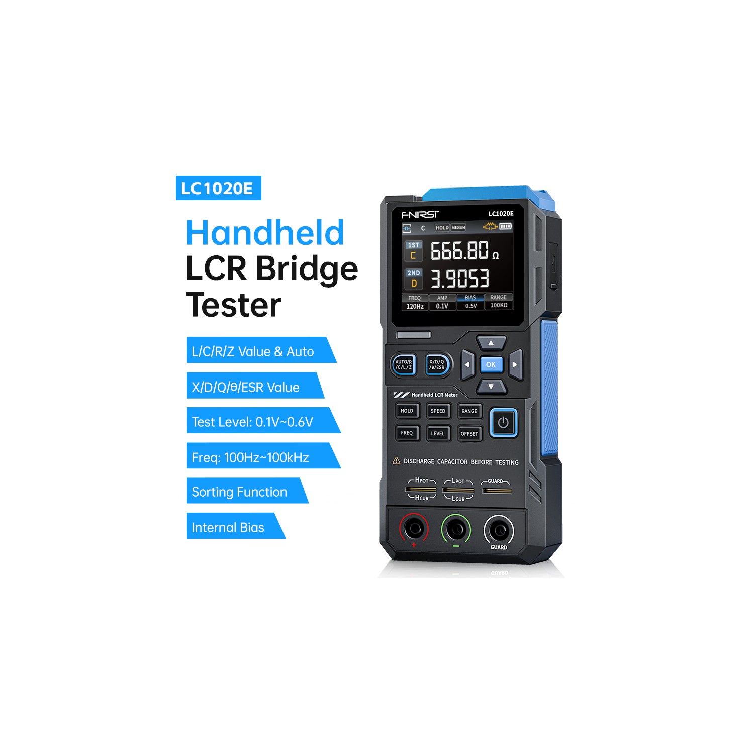 FNIRSI LC1020E tester elementów elektronicznych LCR uszkodzony karton