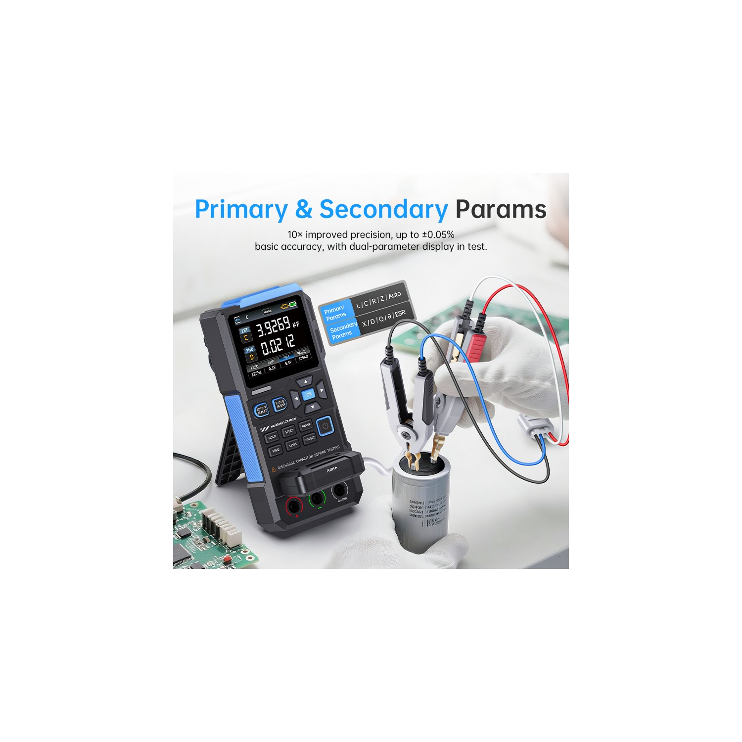 FNIRSI LC1020E tester elementów elektronicznych LCR uszkodzony karton