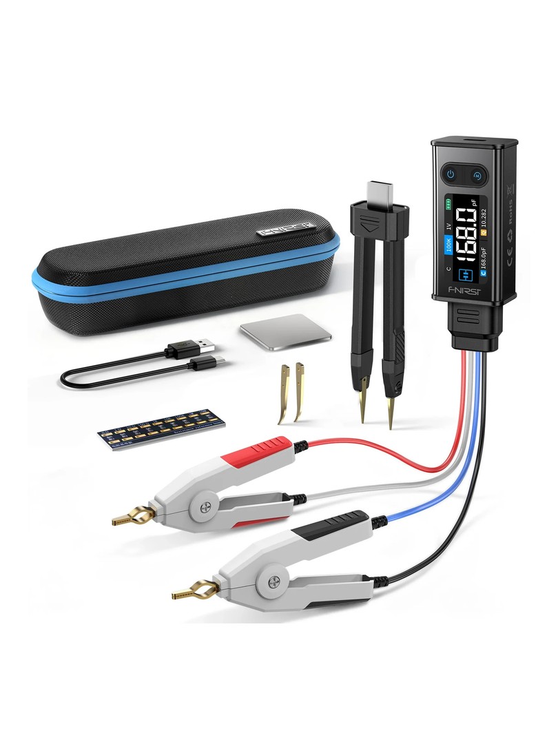 FNIRSI LCR-ST2 Plus Option 100K LCR ESR Meter 2-in-1 Digital Tweezers Bridge