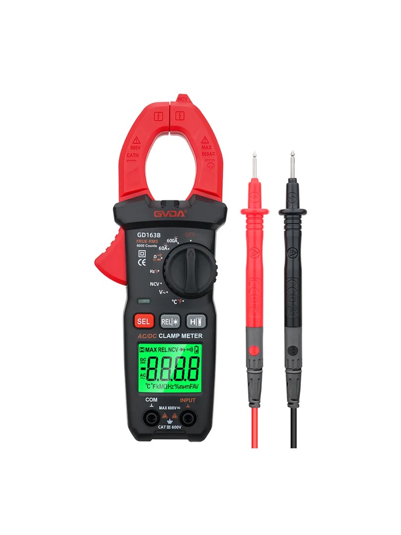 GVDA GD163B Multimetr z cyfrowym miernikiem cęgowym Prąd AC/DC