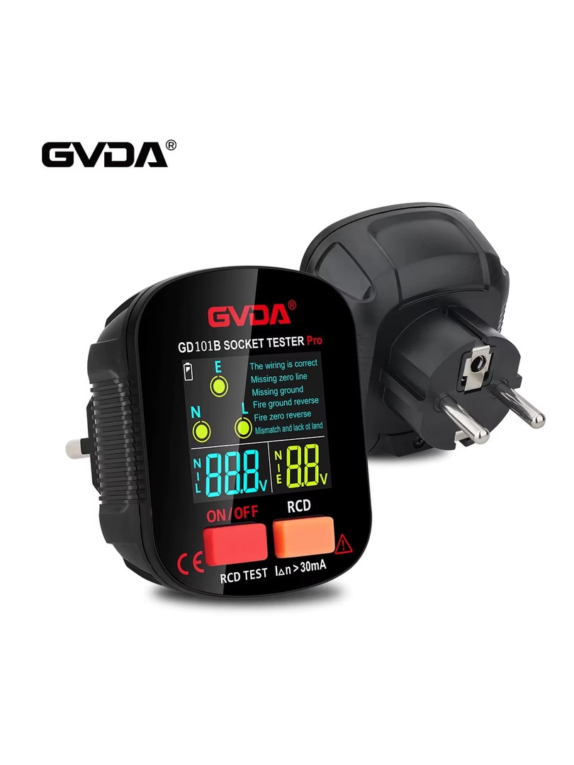 GVDA GD101B inteligentny tester gniazd LCD z wtyczką EU