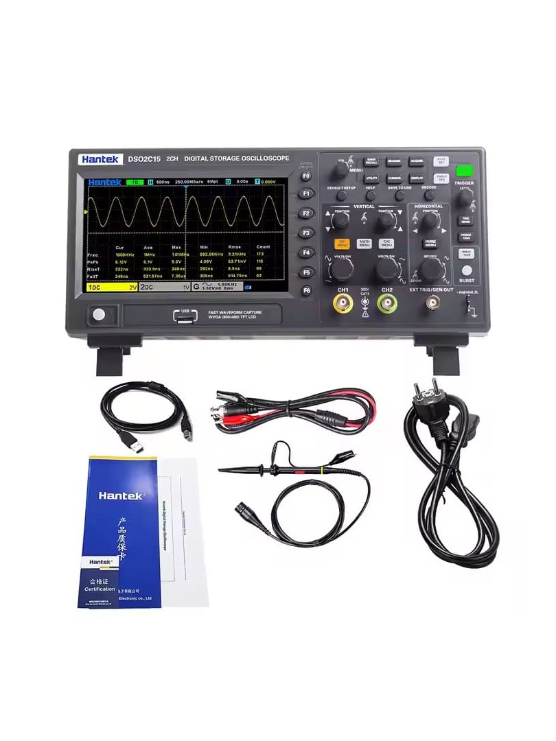 Hantek DSO2C15 cyfrowy oscyloskop 2-kanałowy 150MHz 1GS/s
