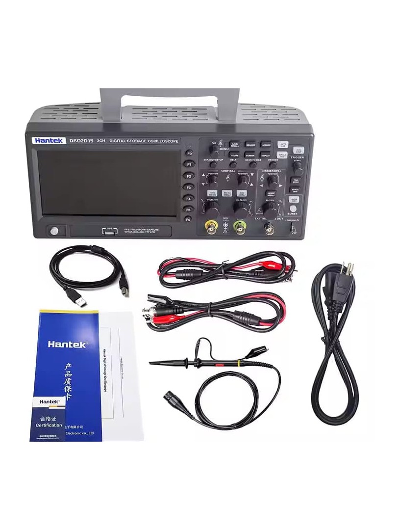 Hantek DSO2D15 cyfrowy oscyloskop 2-kanałowy 150 MHz 1 GS/s z generatorem