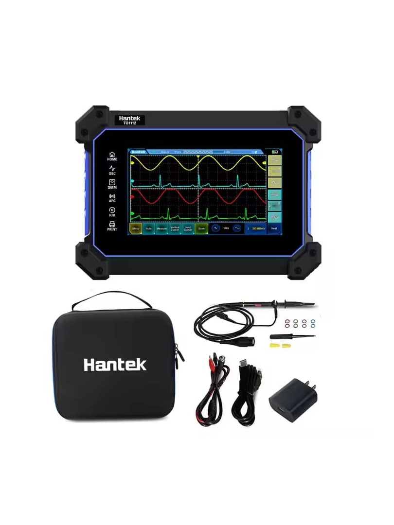 Hantek TO1112 ręczny cyfrowy oscyloskop dotykowy 2-kanałowy 110 MHz 250 MSa/s