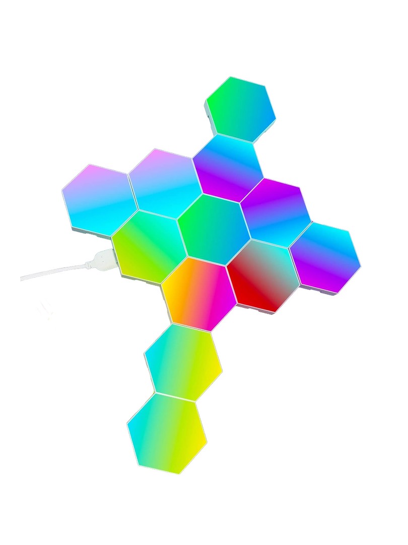 Sześciokątna lampa ścienna ProRock RGB 12 szt. w zestawie