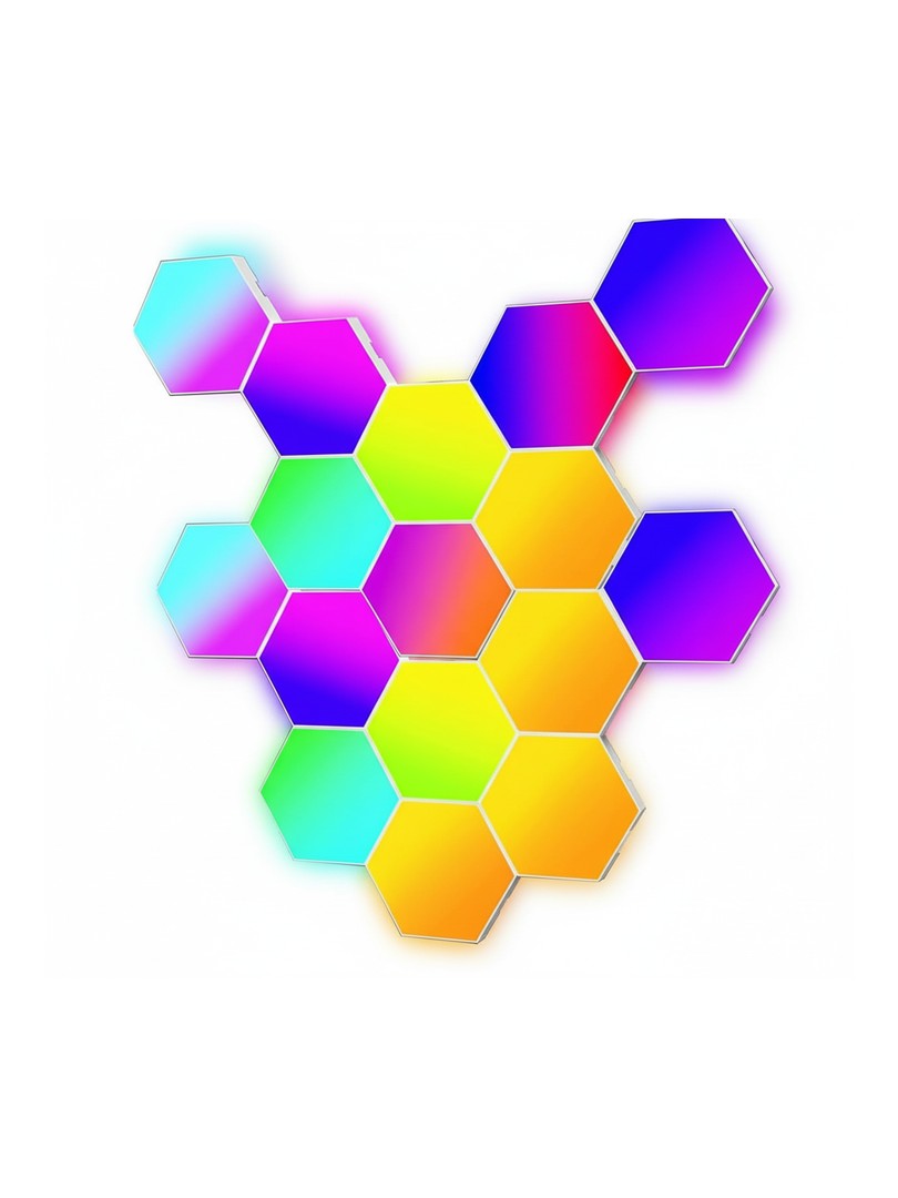 Sześciokątna lampa ścienna ProRock RGB 16 szt. w zestawie