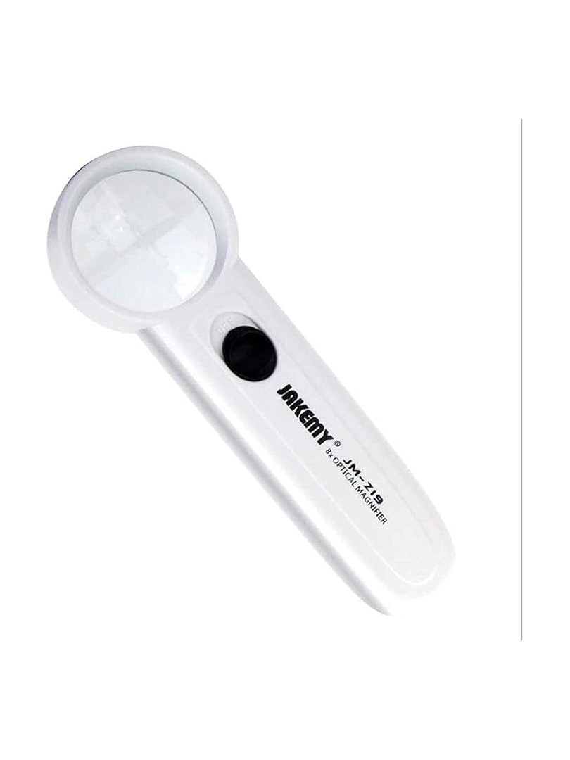 Jakemy JM-Z19 przenośna 8-krotna lupa optyczna z oświetleniem LED