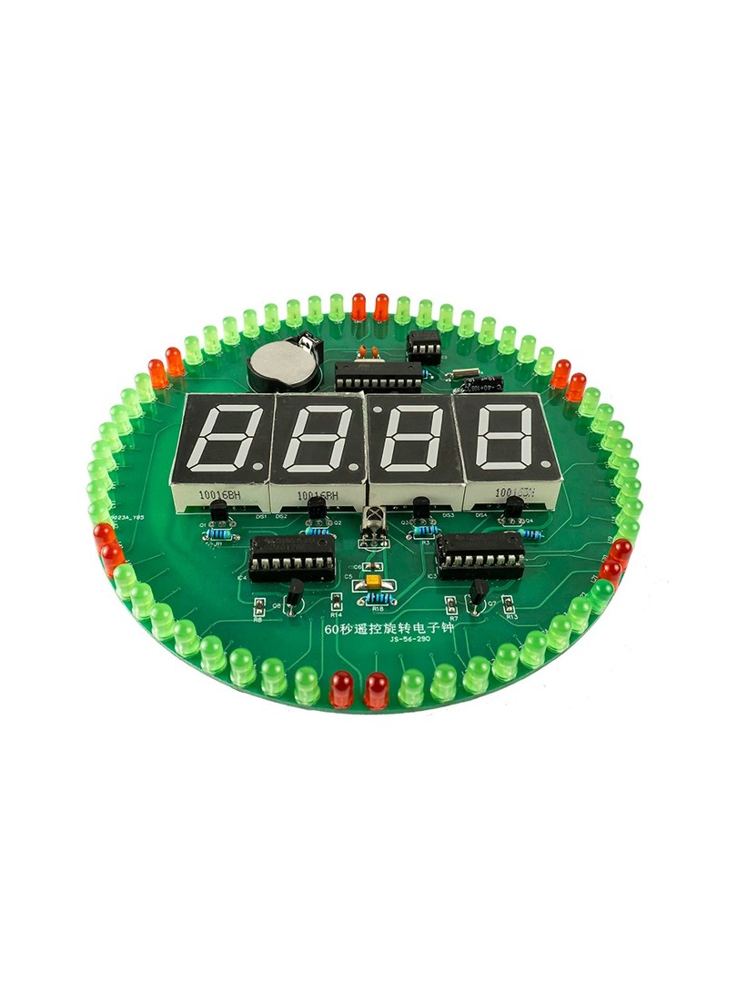 Zestaw do samodzielnego montażu zegar elektroniczny 60 LED pilot DIY