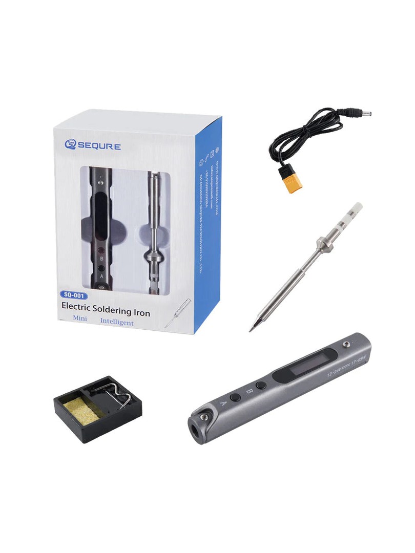 SEQURE SQ001 Przenośna mini lutownica elektryczna OLED szara TS-B2