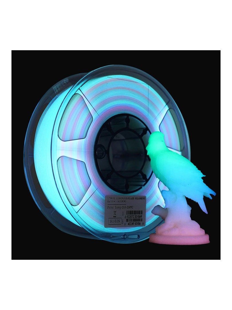 eSUN Luminous PLA Rainbow Filament świecący w ciemności 1.75mm 1000g papierowa szpula