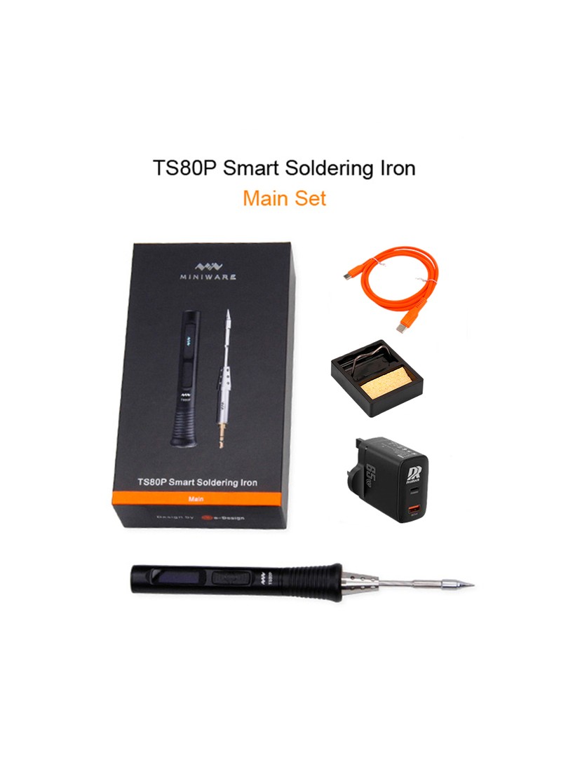 MINIWARE lutownica TS80P + 65W USB zasilacz + kabel USB-C TYPE-C + podstawka T-Stand