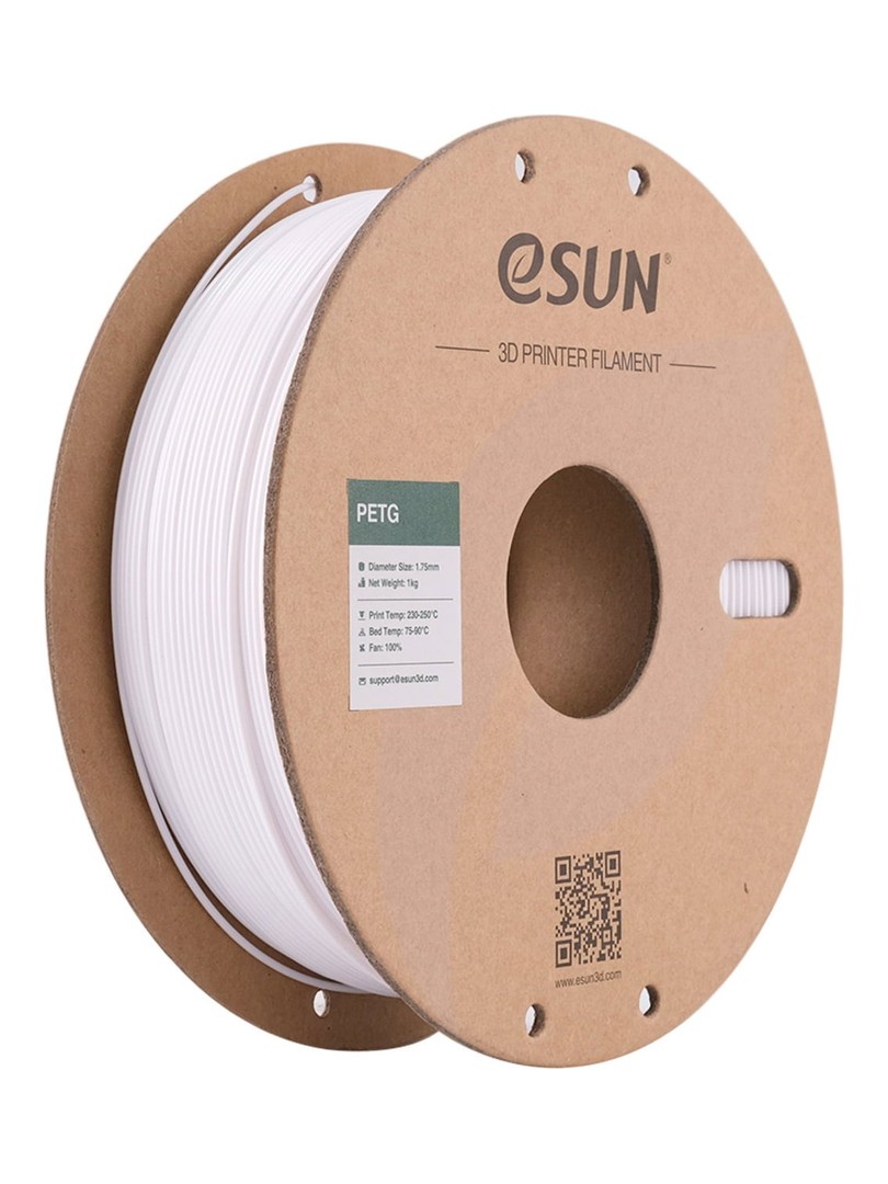 eSUN PETG Filament jednolity biały papierowa szpula 1.75mm 1000g