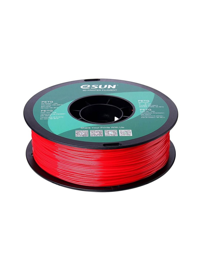 eSUN PETG Filament 1.75mm 1000g czerwony jednolity