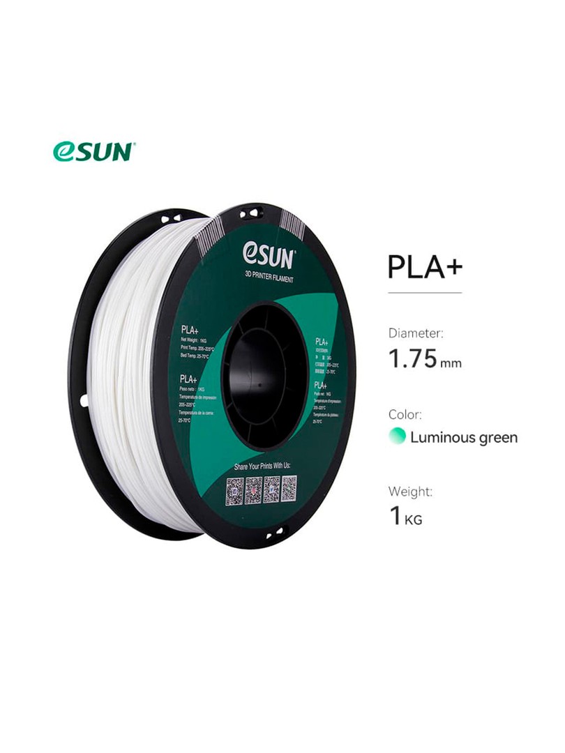 eSUN Luminous PLA Filament zielony świecący w ciemności 1.75mm 1000g papierowa szpula