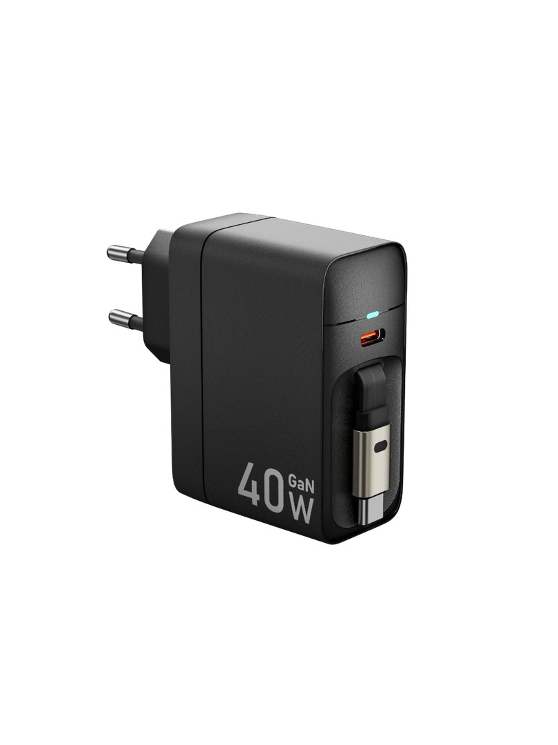 ProRock szybka ładowarka USB 40W ze zwijanym kablem wtyczka EU