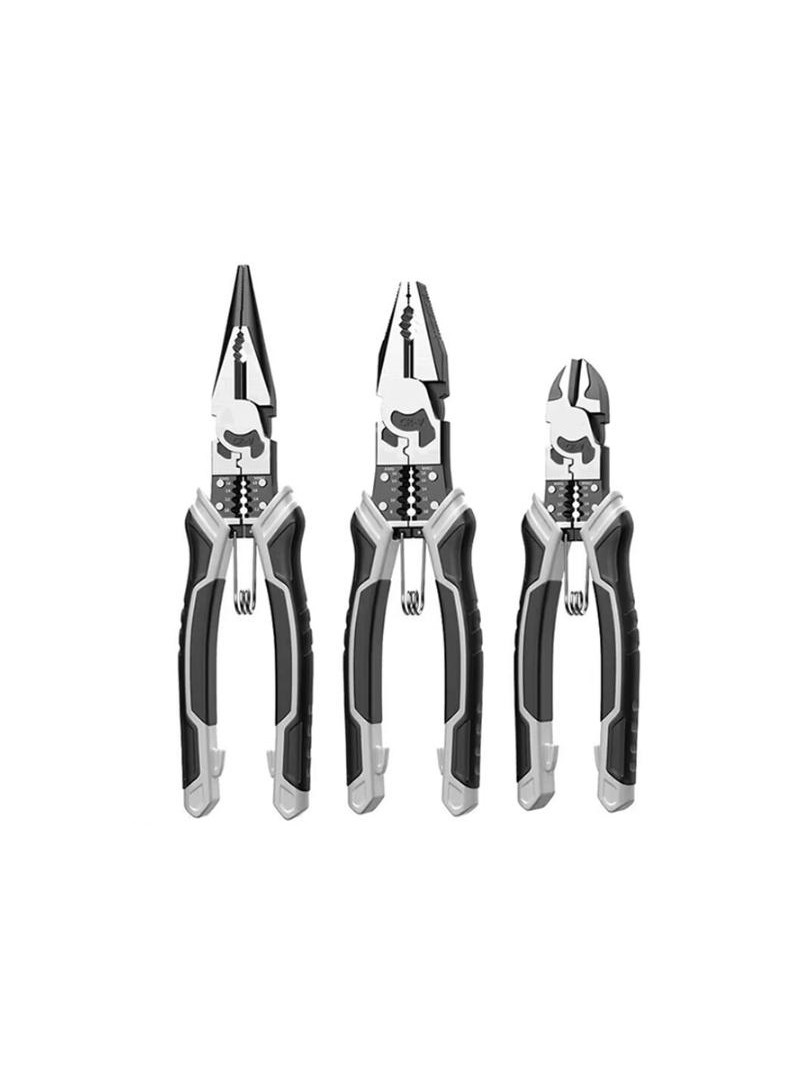 ProRock zestaw 7-8 cali 3-częściowe szczypce monterskie czarne-szare