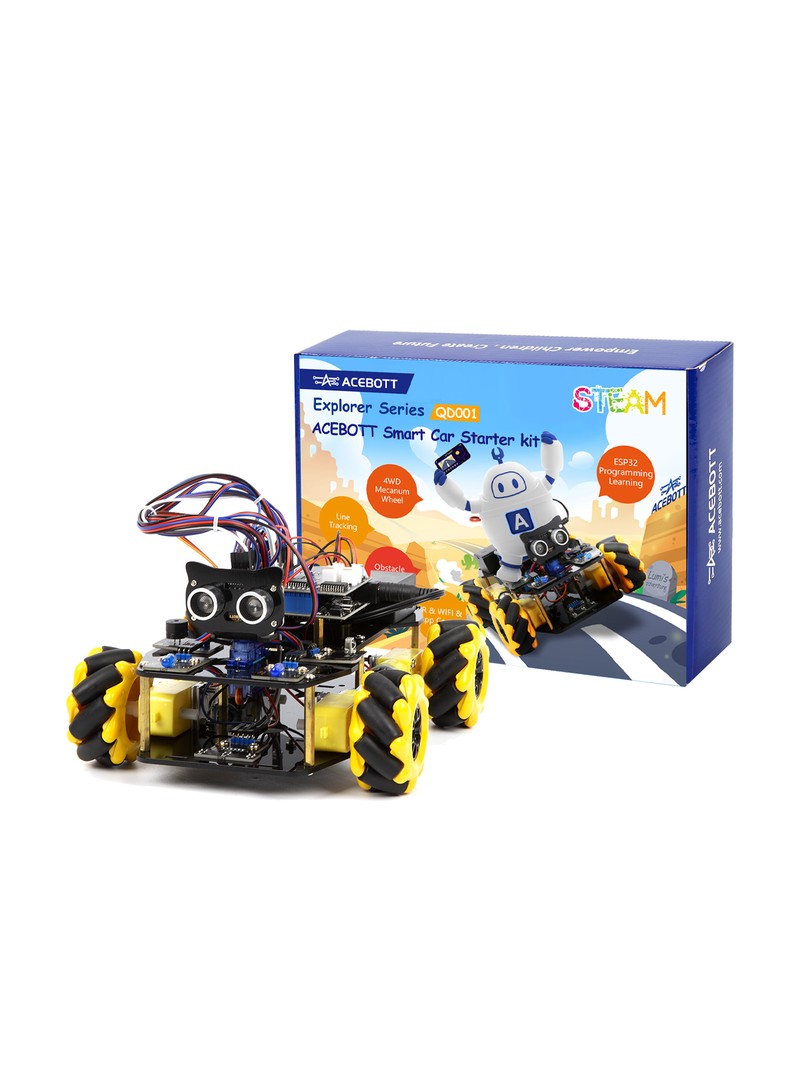 ACEBOTT QD001 Zestaw Smart Car ESP32 z Kołami Mecanum (bez akumulatora)