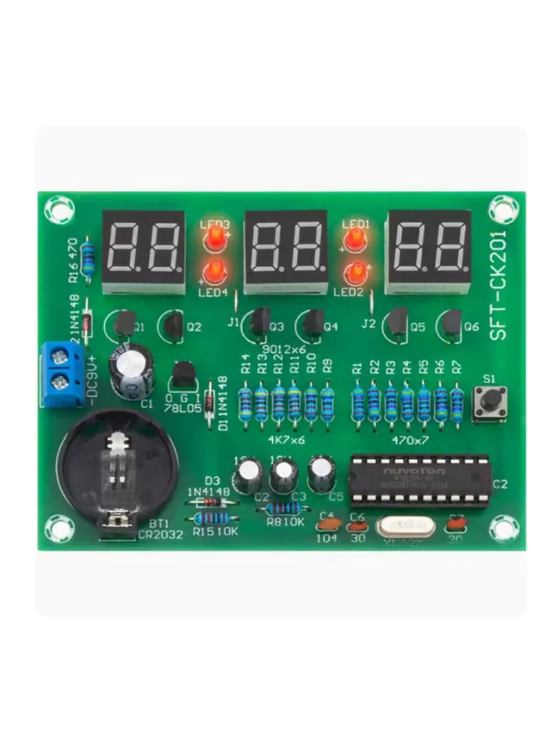 Cyfrowy zegar 6-cyfrowy na pojedynczym układzie scalonym 51 DIY Kit
