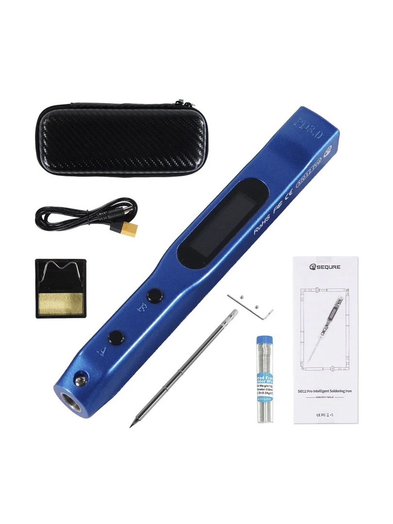 SEQURE SI012 Pro lutownica z grotem T12-B2 niebieska ZESTAW