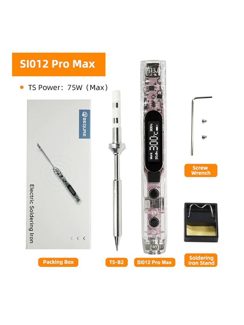 SEQURE lutownica SI012 Pro Max z grotem TS-B2 z kolorowym podświetleniem