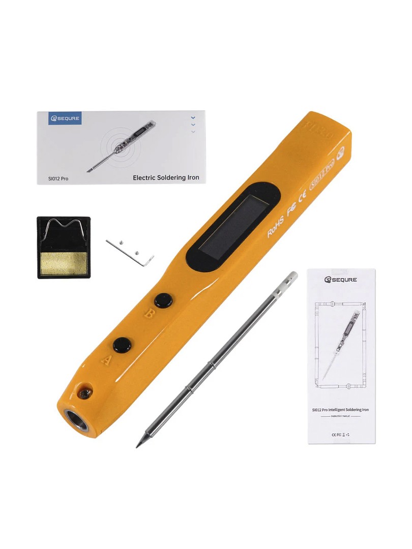 SEQURE SI012 Pro lutownica z grotem T12-B2 pomarańczowa z regulacją czułości