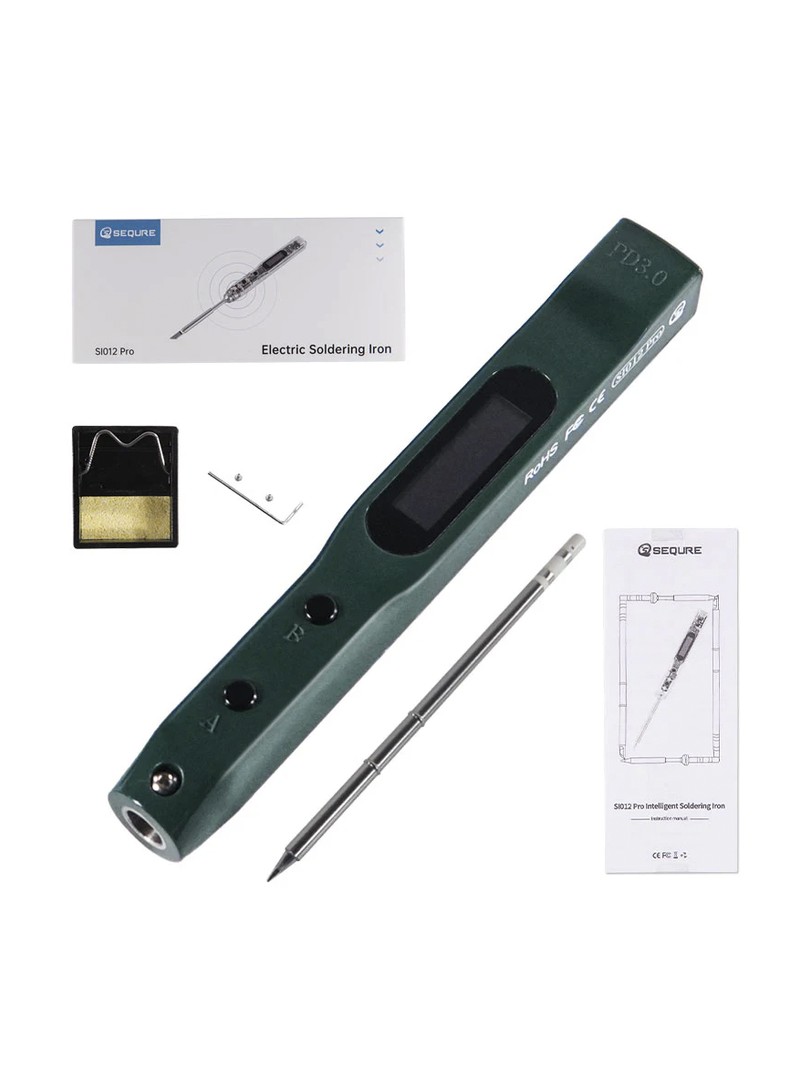 SEQURE SI012 Pro lutownica z grotem T12-B2 zielona z regulacją czułości