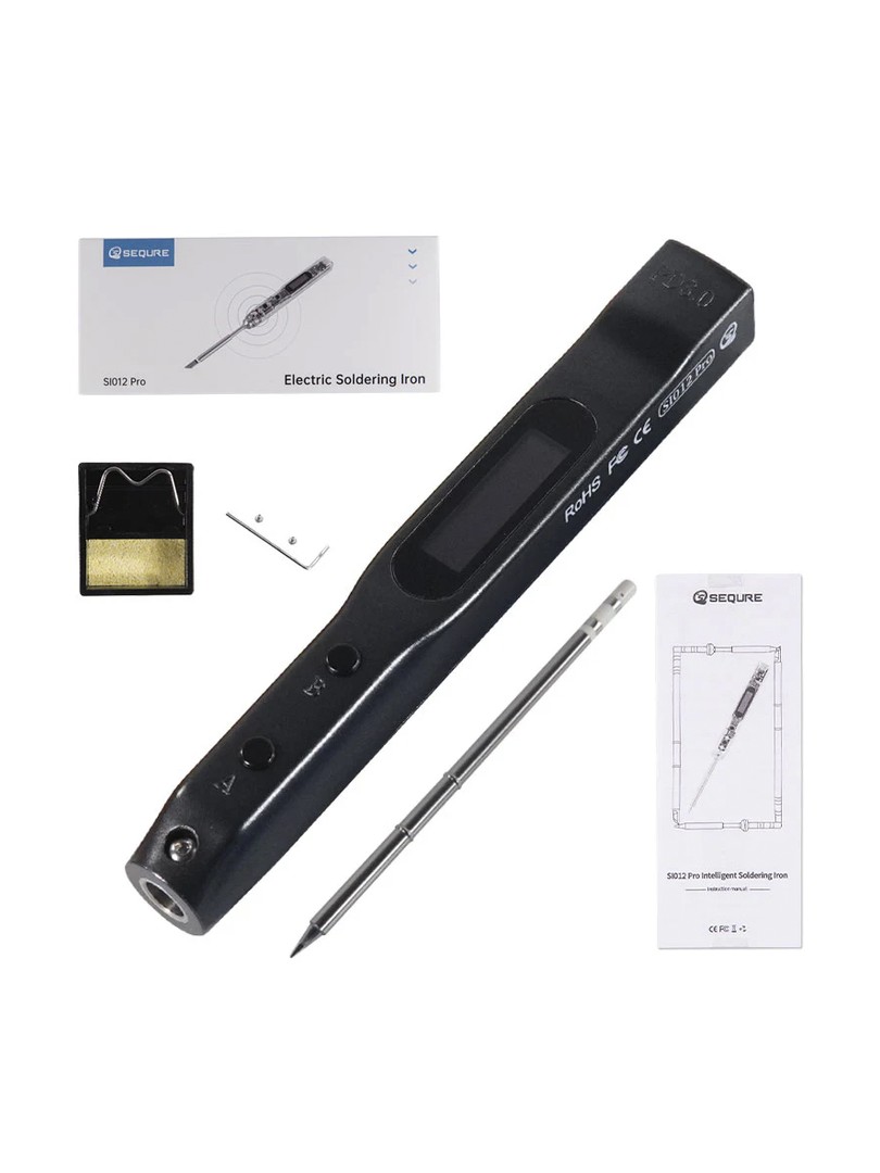 SEQURE SI012 Pro lutownica z grotem T12-B2 czarna z regulacją czułości