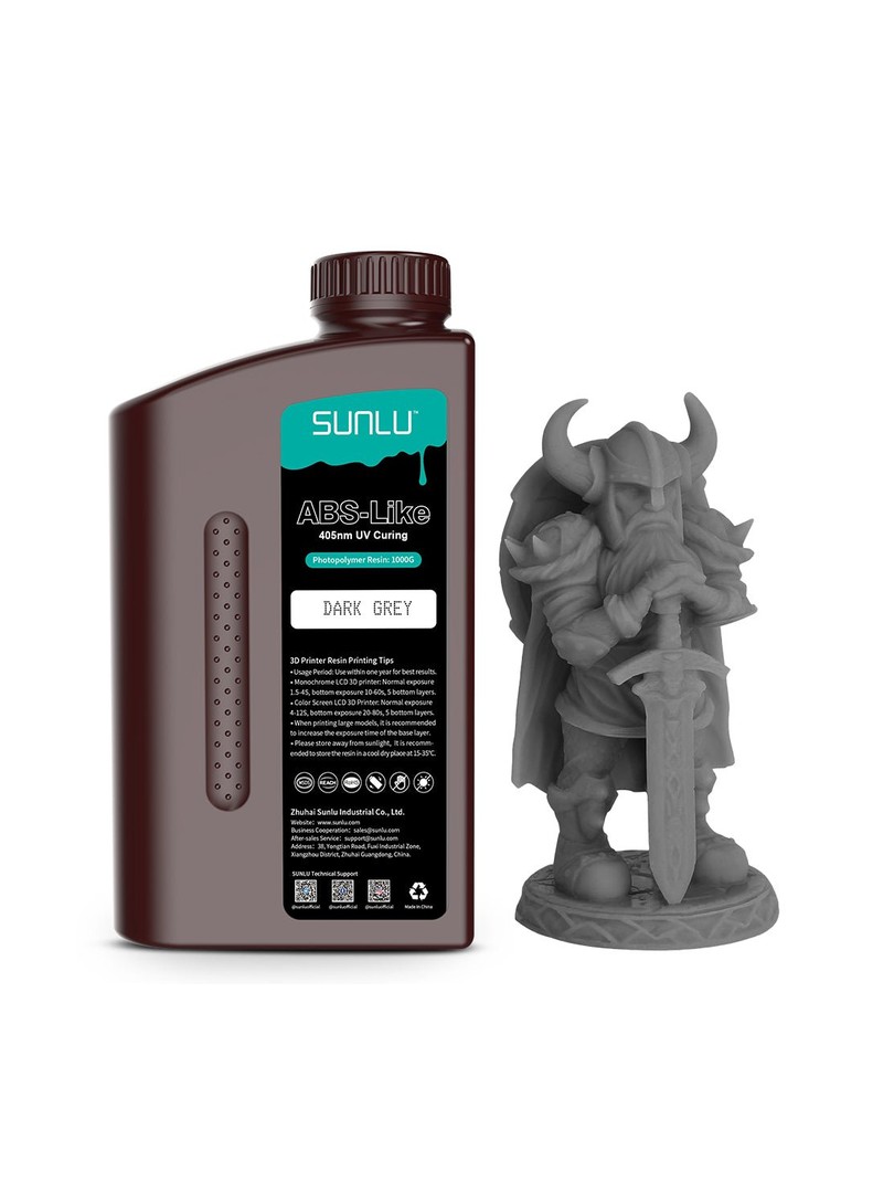 SUNLU żywica ABS-Like 3D Printer Rapid Resin 1000g Dark Grey Ciemnoszara