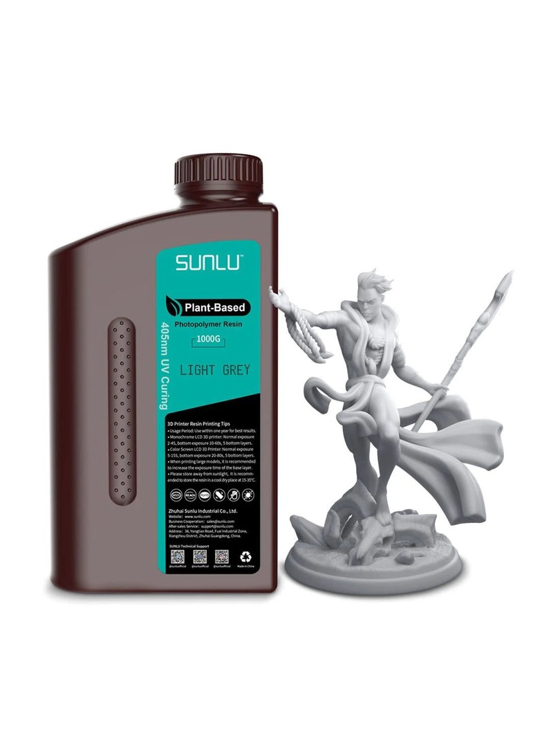 SUNLU żywica Plant-Based 3D Resin 1000g Grey Szara