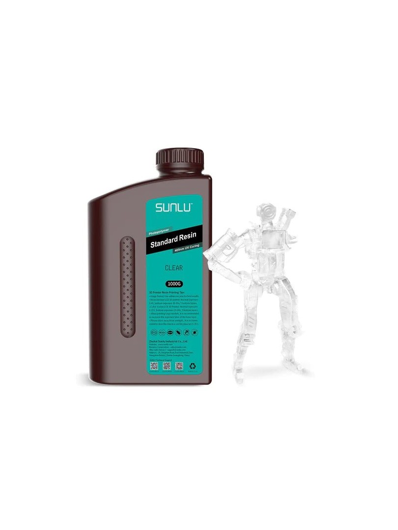 SUNLU żywica Standard 3D Resin 1000g Clear Przezroczysta